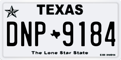 TX license plate DNP9184