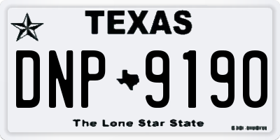 TX license plate DNP9190