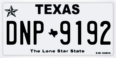 TX license plate DNP9192