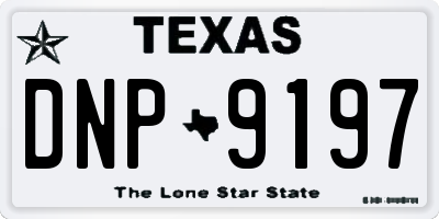 TX license plate DNP9197