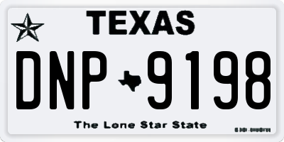 TX license plate DNP9198