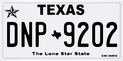 TX license plate DNP9202