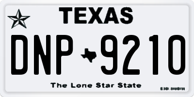 TX license plate DNP9210