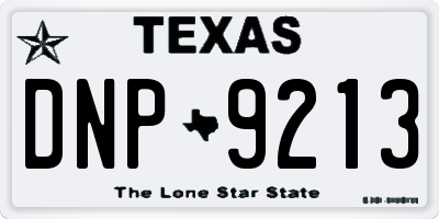 TX license plate DNP9213