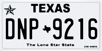 TX license plate DNP9216