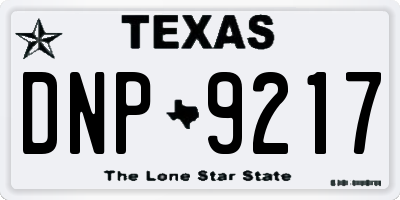TX license plate DNP9217