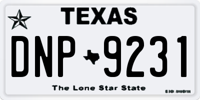 TX license plate DNP9231