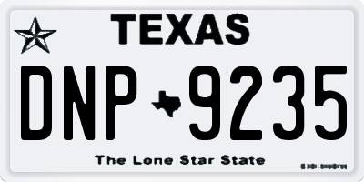 TX license plate DNP9235