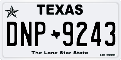 TX license plate DNP9243
