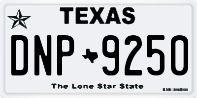 TX license plate DNP9250