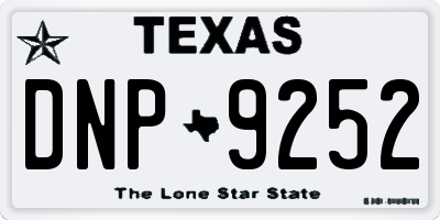 TX license plate DNP9252