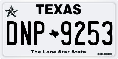TX license plate DNP9253
