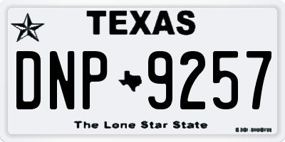TX license plate DNP9257
