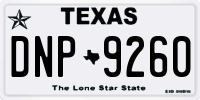 TX license plate DNP9260