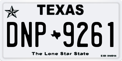 TX license plate DNP9261
