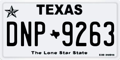 TX license plate DNP9263
