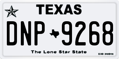 TX license plate DNP9268