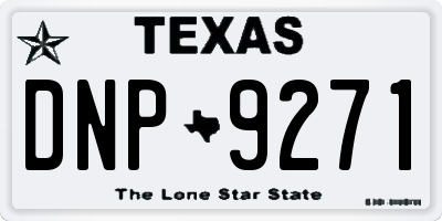 TX license plate DNP9271