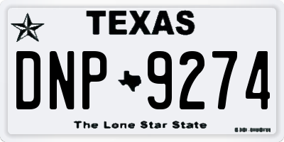 TX license plate DNP9274