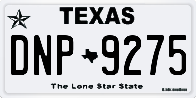 TX license plate DNP9275