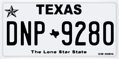 TX license plate DNP9280