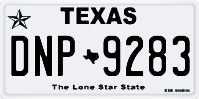 TX license plate DNP9283