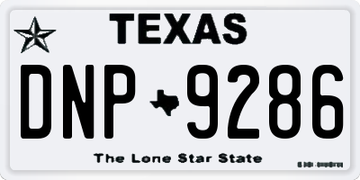 TX license plate DNP9286