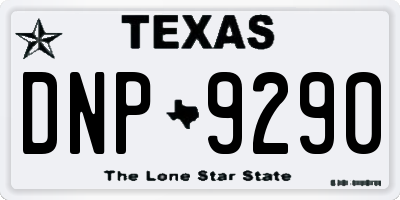 TX license plate DNP9290