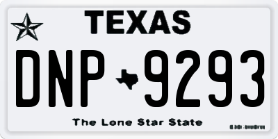 TX license plate DNP9293