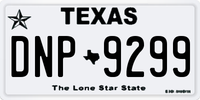 TX license plate DNP9299