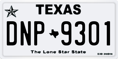 TX license plate DNP9301