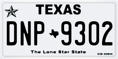 TX license plate DNP9302