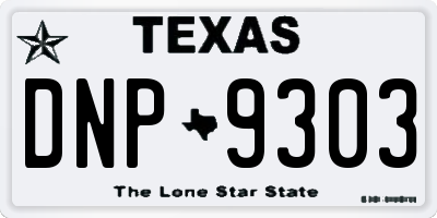 TX license plate DNP9303