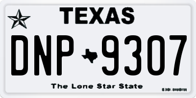 TX license plate DNP9307