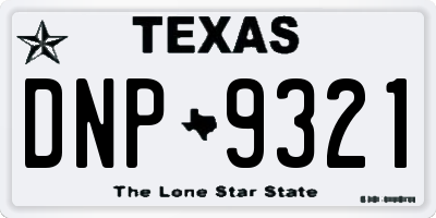 TX license plate DNP9321