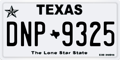 TX license plate DNP9325