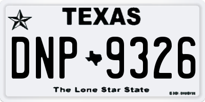 TX license plate DNP9326