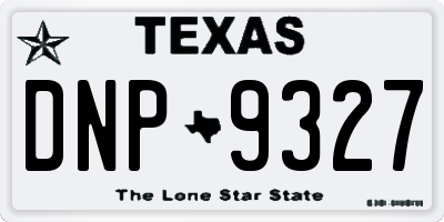 TX license plate DNP9327