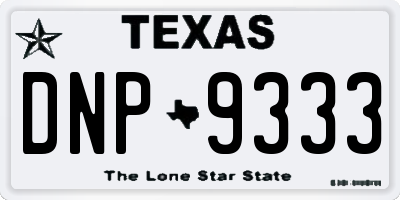 TX license plate DNP9333