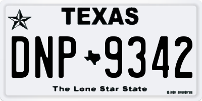 TX license plate DNP9342