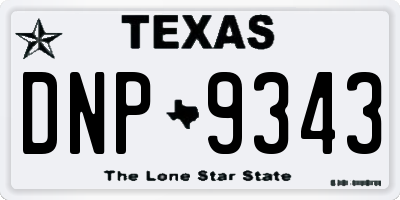 TX license plate DNP9343