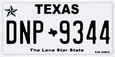 TX license plate DNP9344