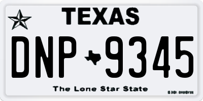 TX license plate DNP9345