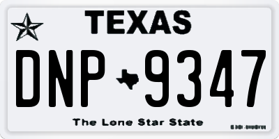 TX license plate DNP9347