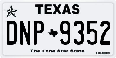 TX license plate DNP9352