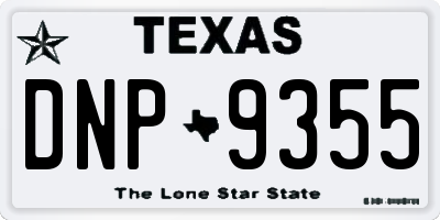 TX license plate DNP9355