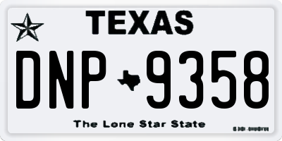 TX license plate DNP9358