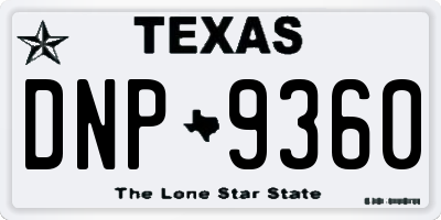 TX license plate DNP9360