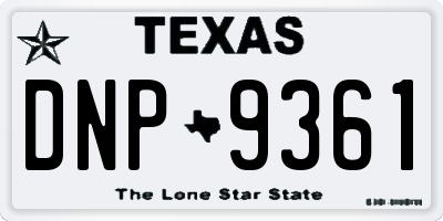 TX license plate DNP9361