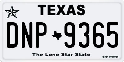 TX license plate DNP9365